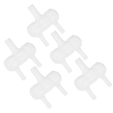 5-Pack Aquarium Air Valve 8mm to 4mm 2-Ways, Plastic Air Line Tubing White 