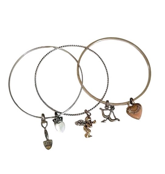 Juicy Couture 3 Stackable Bangle Bracelets Mother… - image 3