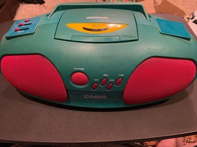 casio cd player boombox km-190 1995 prop for oarts or repair Rare Teal Pink 4