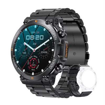 K56Pro Herren Smartwatch mit Pulsmesser und HD-Display, 400mAh Akku
