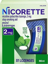 Nicorette 2mg Stop Smoking Aid Mini Lozenge-Mint-81 Lozenges -New Exp 06/2026 