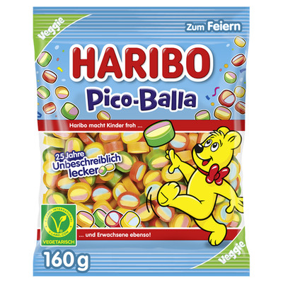 Haribo Pico-Balla 160g Fruchtgummi Konfekt Süßigkeiten vegetarisch