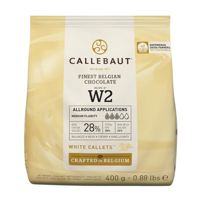 (29,75 EUR/kg) Barry Callebaut W2 Weiße Schokolade Kuvertüre 400 g