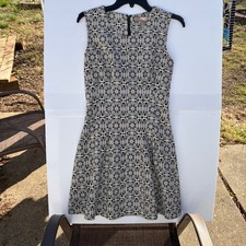 Forever 21 Contemporary Black White Lace Medallion Fit Flare Dress Womens Medium