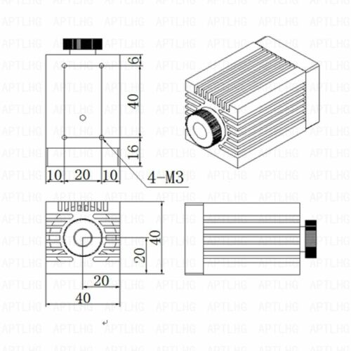 Fokussierbares 450nm 5000mW 5W blauer Brenner Lasermodul/Lasergravur TTL/analog - Bild 9 von 11