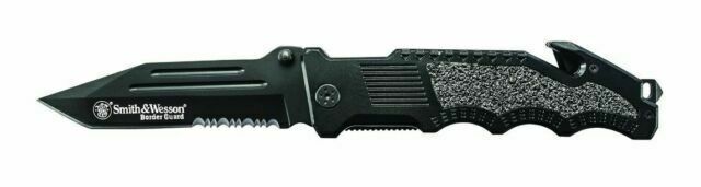 Smith & Wesson Border Guard Tanto Folding Knife - Black (SWBG2TS) for sale  online | eBay