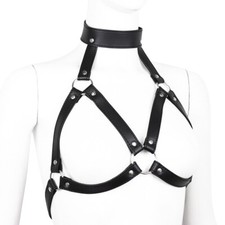 Women Bralette Open Breast Bondage Tight Bra Chest Neck Collar Harness Lingerie