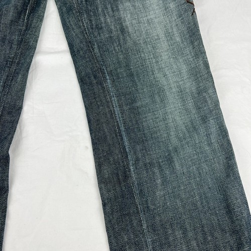 Antik Denim Embroidered Distressed Blue Cotton Button Fly Jeans Women's Size 25 - Picture 10 of 12