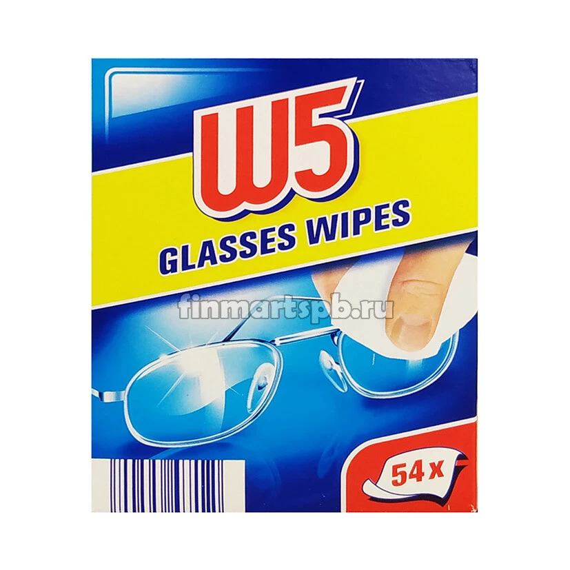 W5 Glasses Wipes 54 x Wipes. Suitable For glasses, glass, plastic, mirrored