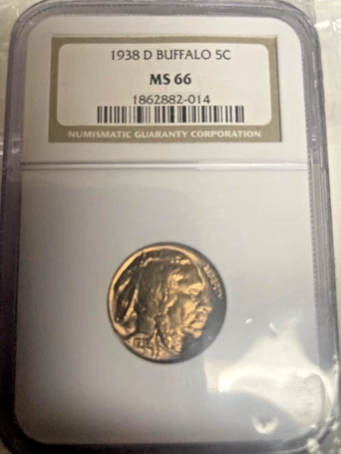 1938-D Buffalo Nickel Coin NGC MS66