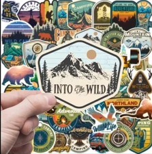 10pcs  Nature, Hiking, Camping, Adventure, Wilderness Matte Stickers- Scrapbook