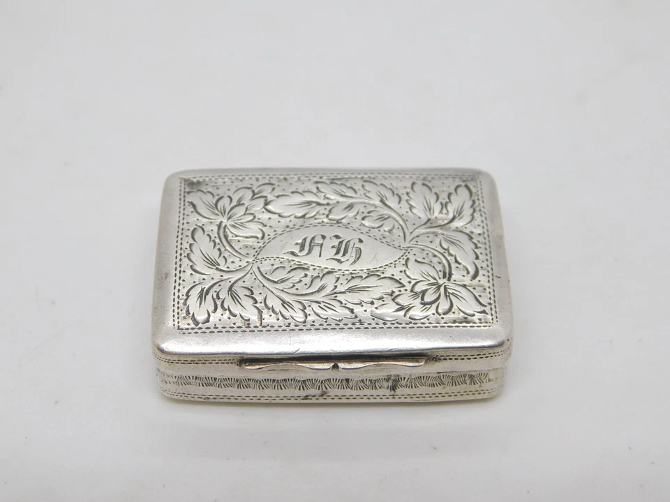 Antigua vinagreta floral de plata de ley Jorge IV Birmingham 1825 Foto 2 de 4