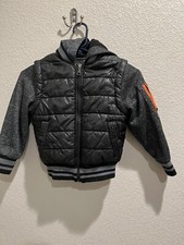 Hooded Kids Youth Urban Republic Pleated Black Jacket -Size XS 5/6