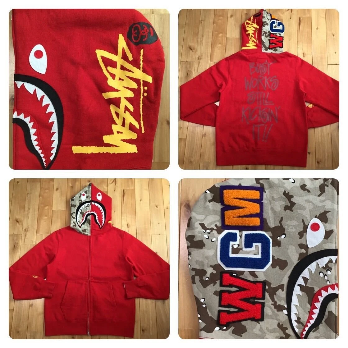 Bape Shark Hoodie Red Camo