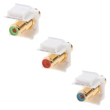 Audio RCA Keystone Jack Modular Connector Red Green Blue Wallplate Lot