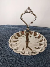 Vintage Oneida Silver Plated Candy/Nut/Dessert Dish - 2 Pieces - Has Inscription