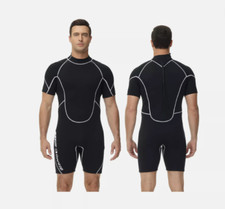 Owntop Shorty Wetsuit SMALL 3/2mm CR Neoprene Ultra Stretch Back Zip w/Pull-Tab