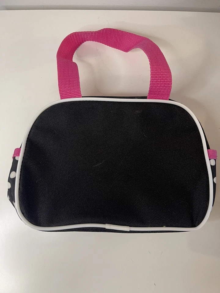 Sanrio Hello Kitty Black White Polka dot Pink Makeup Bag Purse - Image 3 of 4