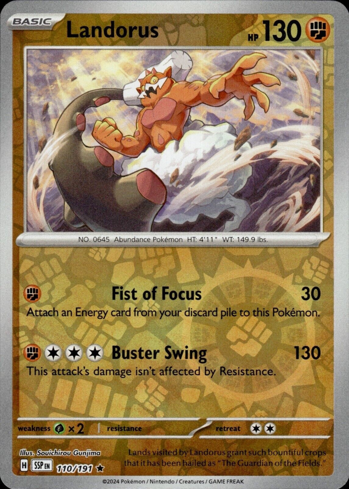 Pokemon -  Landorus 110/191 - Reverse Holo Rare - Surging Sparks - NM/M