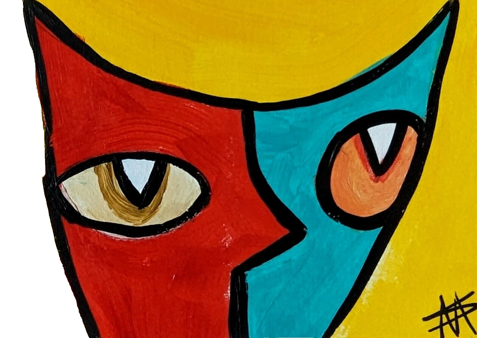 Pinturas artísticas de animales cubismo acrílico