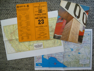 Santa Fe,Eisenbahn,Time Table,Fahrplan,Railway,Los Angeles,1968 Milepost 100,DB