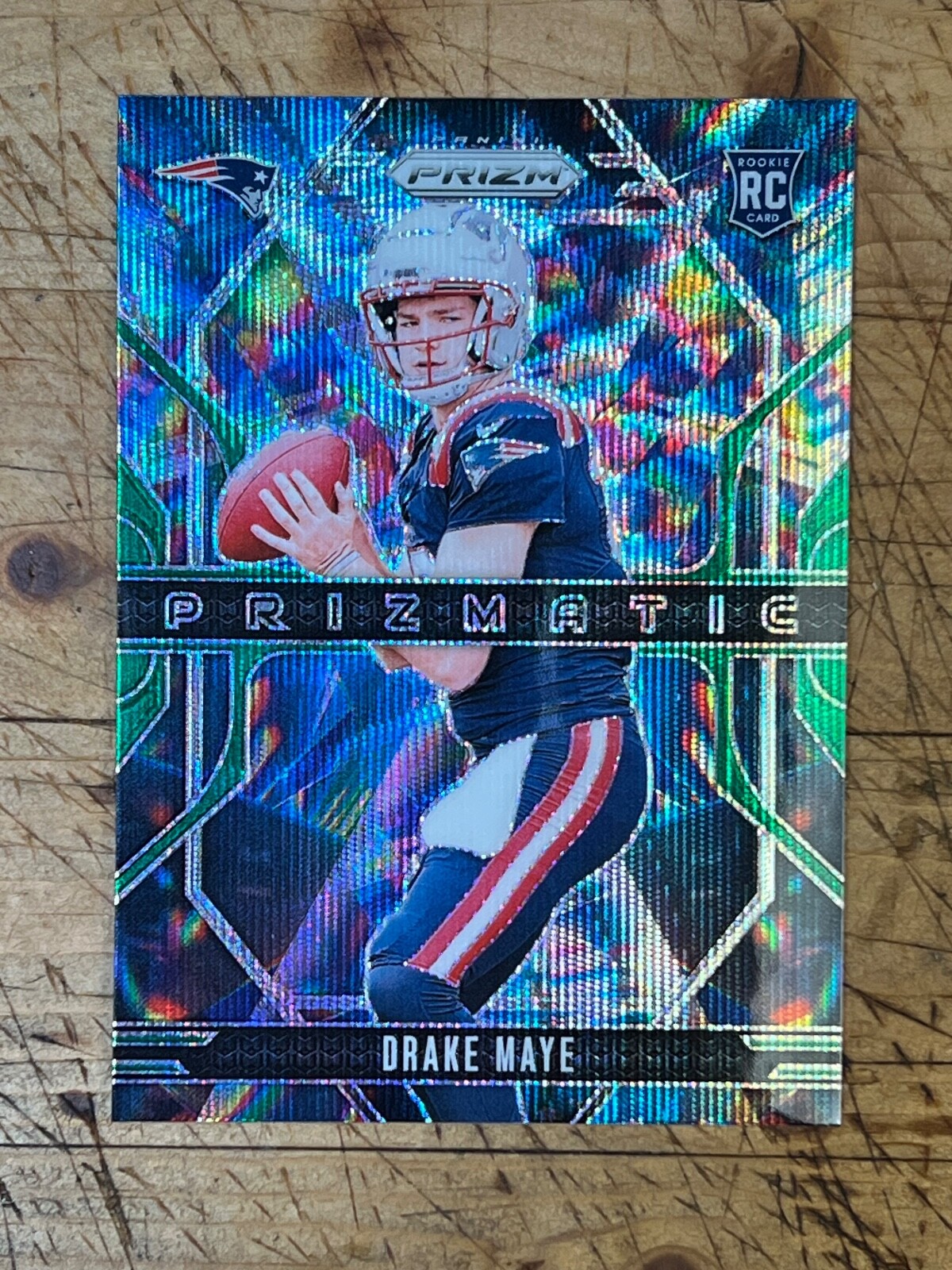 2024 Panini Prizm- DRAKE MAYE- Green Wave Prizmatic (RC)- Patriots #2