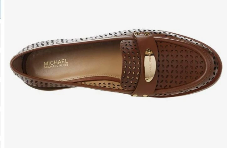 MICHAEL Finley Loafers Flat Shoes Brown Luggage Laser Cut US Size | eBay