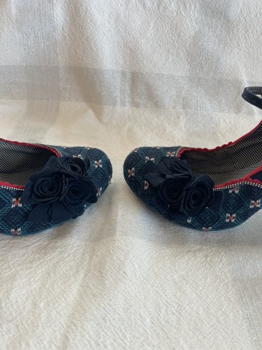 Tacones altos con correa de tobillo de inspiración vintage Ruby Shoo talla 6 azul retro Rockabilly - Imagen 12 de 24