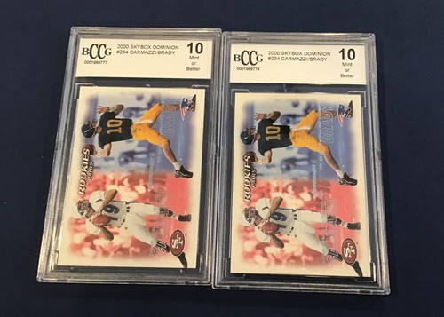2000 Skybox Dominion 2x Tom Brady RC Rookie #234 BCCG 10 Gem Mint Patriots Bucs - Picture 4 of 5