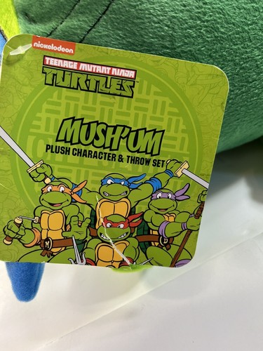 TMNT Nickelodeon Plush Fleece Travel Throw Blanket/ pillow zip Up Mushy LEO NWT! - Picture 5 of 12