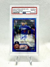 Miguel Vargas 2023 Topps Chrome Update ACMVA Auto Blue Raywave /150 PSA 10