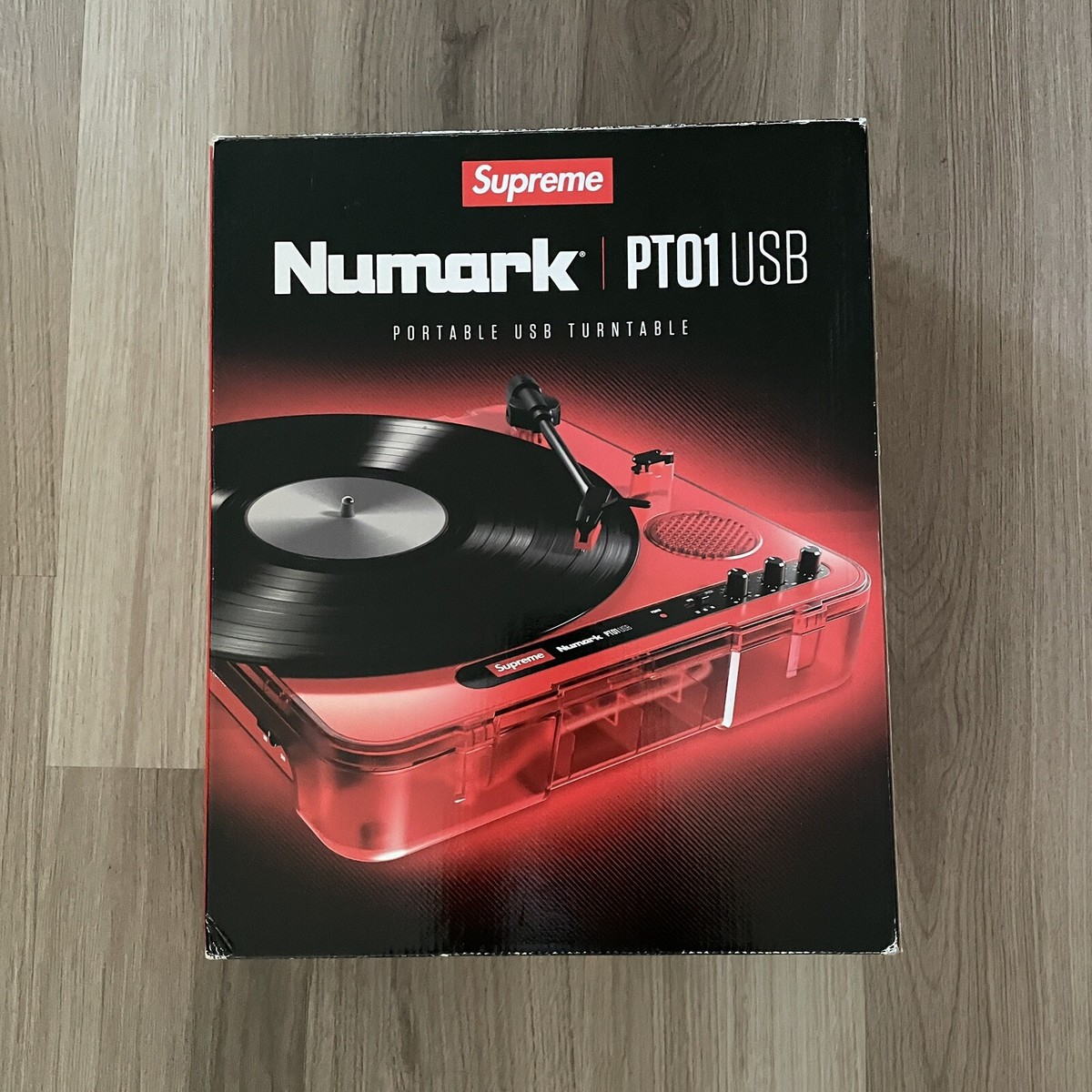 Supreme x Numark PT01 Portable Red Turntable Vinyl Record Player  