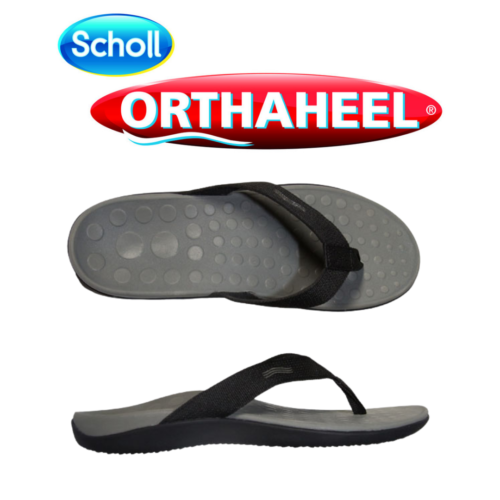 Scholl Orthaheel Wave Orthotic Sandals | Black/Khaki | Free Post, Bulk Discounts - Picture 2 of 4