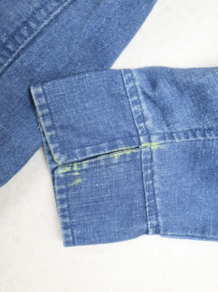 CHEROKEE 女式上衣 S 码蓝色亚麻混纺长袖纽扣衬衫 — 第 3/4 张图片