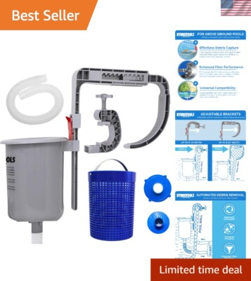 #ad Hassle Free Above Ground Pool Skimmer Kit with Adjustable Brackets