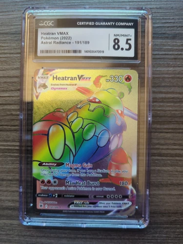 CGC 8.5 Pokemon Heatran VMAX Rainbow Secret Rare Holo - 191/189  Astral Radiance