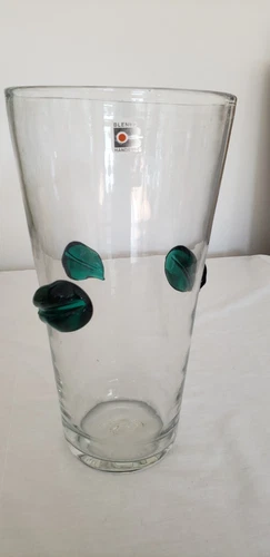 VINTAGE BLENKO GLASS #9519 M CRYSTAL/EMERALD GREEN