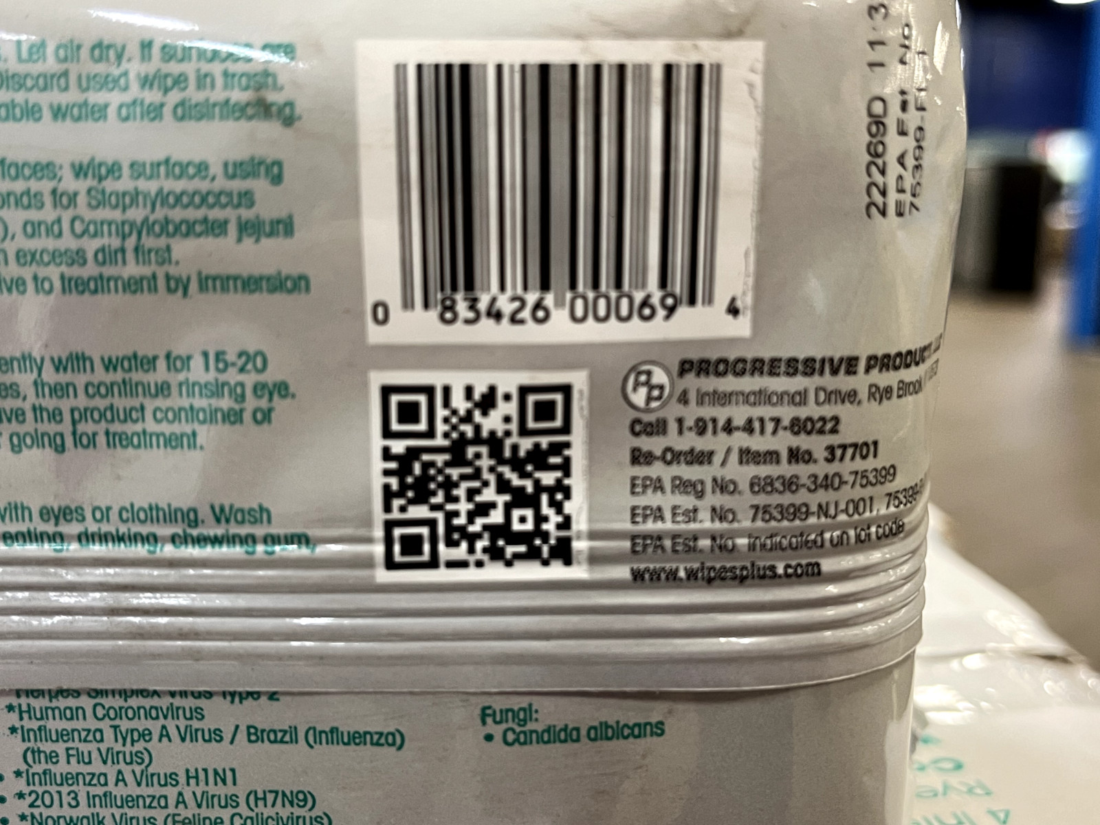 One Box w/ 12 Packs Disinfecting Surface Wipes Item No. 37701 - 80 Sheets/Pack