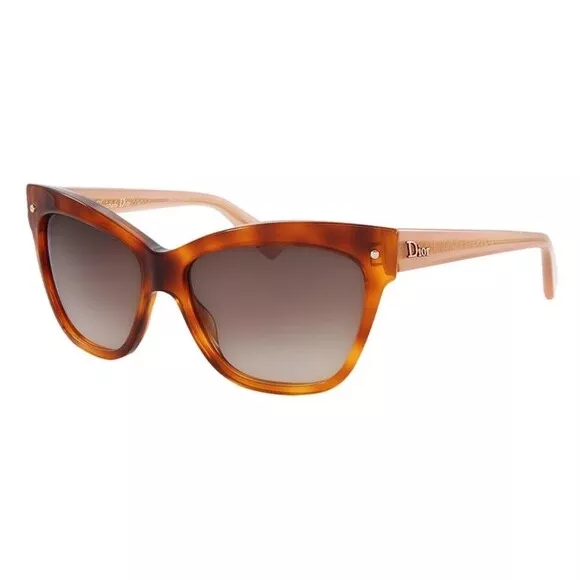 Lunettes de soleil anciennes roses Dior Havana plastique rectangle oeil de chat authentiques neuves sans étiquette !