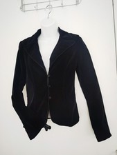 Arden B Black Velvet Jacket Blazer Gothic Vintage Emo Halloween Size S