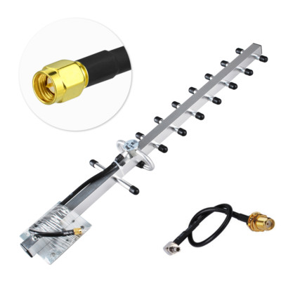 4G LTE 12dBi Gain Outdoor SMA Yagi Antenna With SMA Female to CRC9 ...