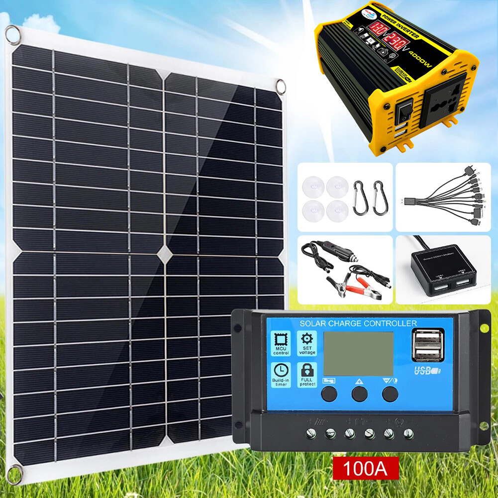 16000W Inverter Solar Panel Kit Solar Power Generator 100A Home 110V Grid System