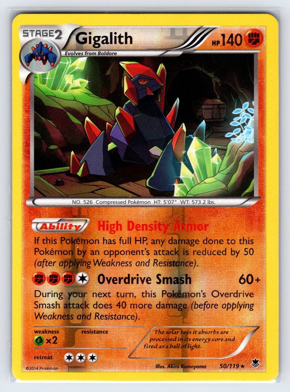 Gigalith 50/119 2014 Phantom Forces Pokemon Card Reverse Holo Rare - Nm/Vlp