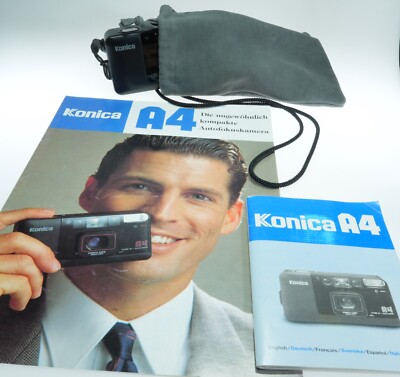 Konica A4 Auto Date AF Compact Close Up + manual multilingual: E D F Sv Es I Ch