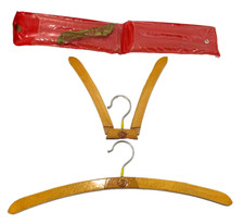 FRATELLI REGUITTI Hangers 2 Vtg Wood folding travel FR Made In Italy MCM RARE/