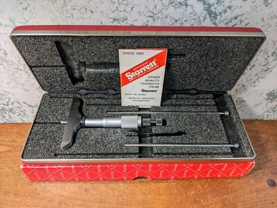 STARRETT 0-3 Inch DEPTH MICROMETER SET NO 445 - MADE in USA - LOT1A