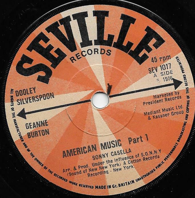 Dooley Silverspoon "American Music" 7" Vinyl Northern Soul Seville 1017 Sale 99p