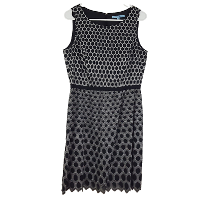 Antonio Melani Midi Shift Dress Women's Size 8 Embroidered Black & White |  eBay