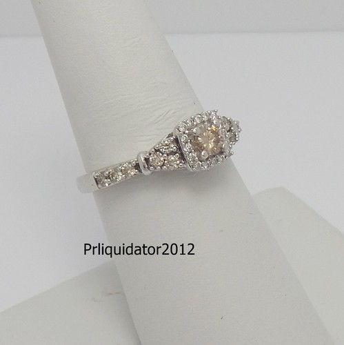 Levian 1/2CT Natural Chocolate Diamond Engagement Wedding Ring 14K White Gold