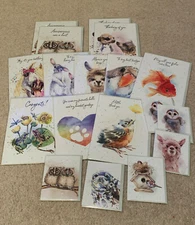Lot of 18 NEW Assorted Greeting + Enclosure Cards, HOPPER STUDIOS, w/envelopes